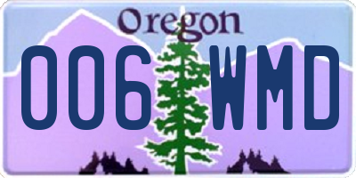 OR license plate 006WMD