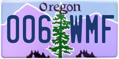 OR license plate 006WMF