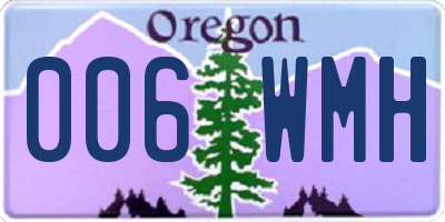 OR license plate 006WMH