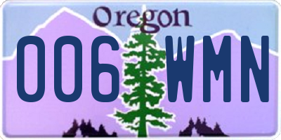 OR license plate 006WMN
