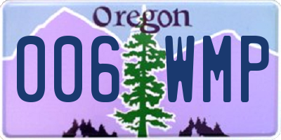 OR license plate 006WMP