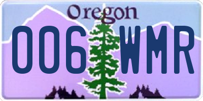 OR license plate 006WMR