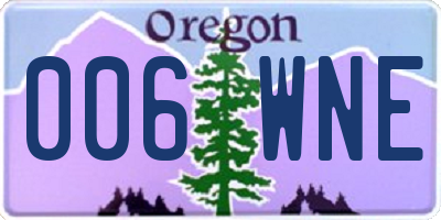 OR license plate 006WNE