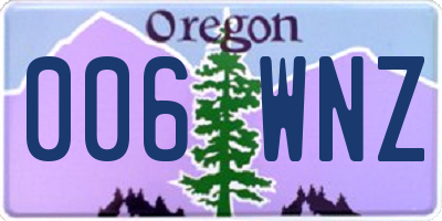 OR license plate 006WNZ