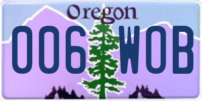 OR license plate 006WOB
