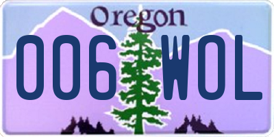 OR license plate 006WOL