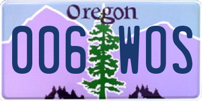 OR license plate 006WOS