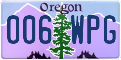 OR license plate 006WPG