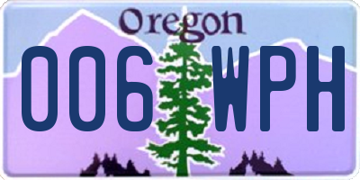 OR license plate 006WPH