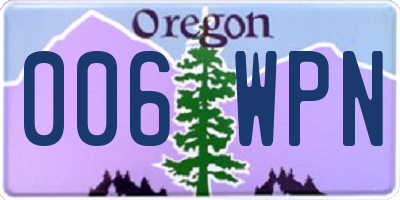 OR license plate 006WPN