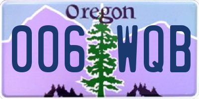 OR license plate 006WQB