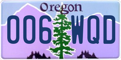 OR license plate 006WQD