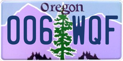OR license plate 006WQF