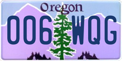 OR license plate 006WQG
