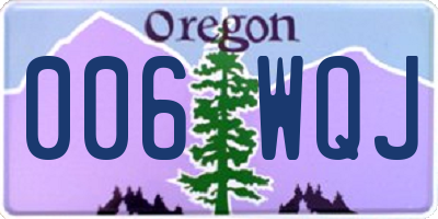 OR license plate 006WQJ