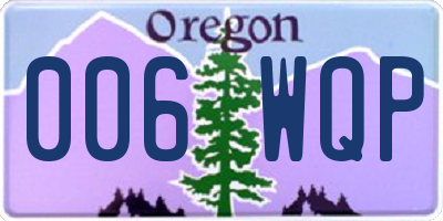 OR license plate 006WQP