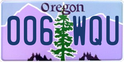 OR license plate 006WQU