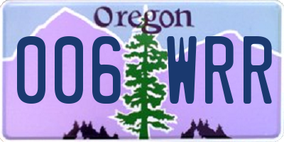 OR license plate 006WRR