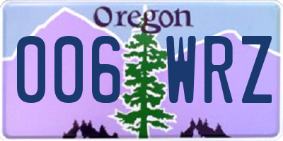 OR license plate 006WRZ