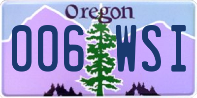 OR license plate 006WSI