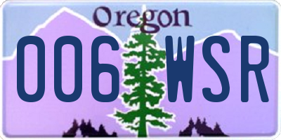 OR license plate 006WSR