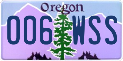 OR license plate 006WSS