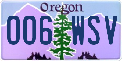 OR license plate 006WSV