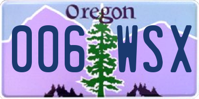 OR license plate 006WSX