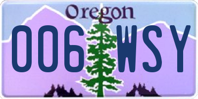 OR license plate 006WSY