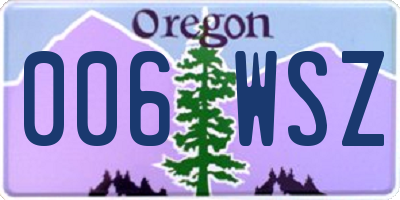 OR license plate 006WSZ