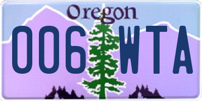 OR license plate 006WTA