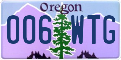OR license plate 006WTG
