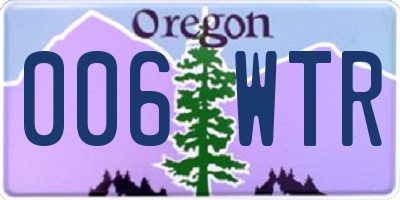 OR license plate 006WTR