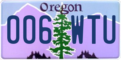 OR license plate 006WTU