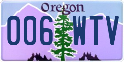 OR license plate 006WTV