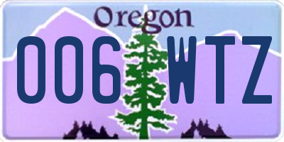 OR license plate 006WTZ