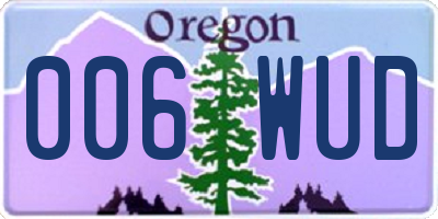 OR license plate 006WUD