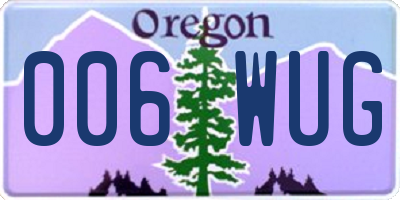 OR license plate 006WUG