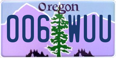 OR license plate 006WUU