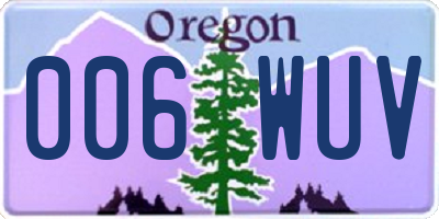 OR license plate 006WUV