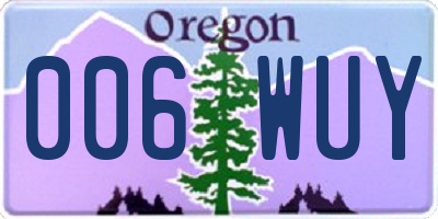 OR license plate 006WUY