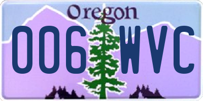OR license plate 006WVC