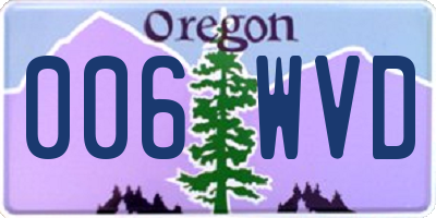 OR license plate 006WVD