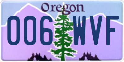 OR license plate 006WVF