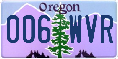 OR license plate 006WVR