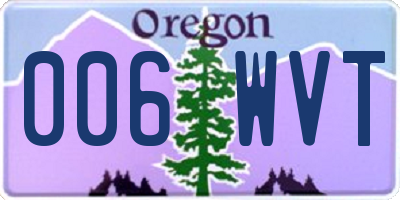 OR license plate 006WVT