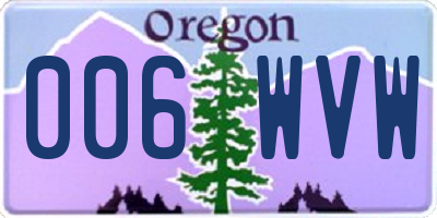 OR license plate 006WVW