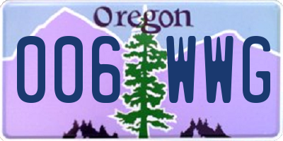 OR license plate 006WWG