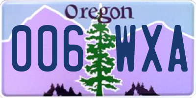 OR license plate 006WXA