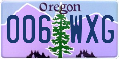 OR license plate 006WXG